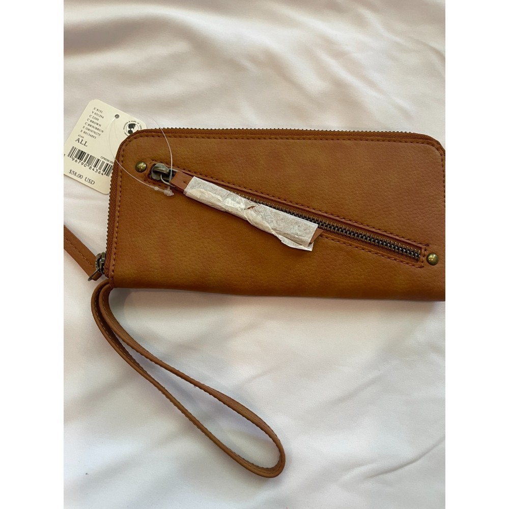 Free People Distressed Vegan Wallet in Brown NWt